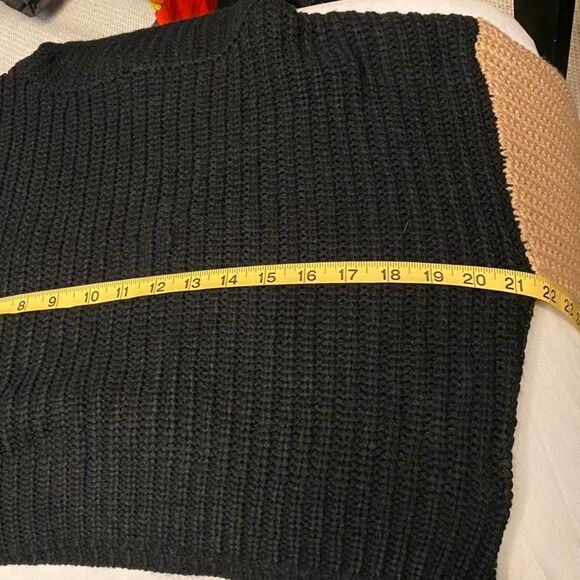 She + Sky Tan and Black Midriff Sweater - Picture 6 of 7